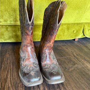 Ariat Brown and Tan Heeled Boots
